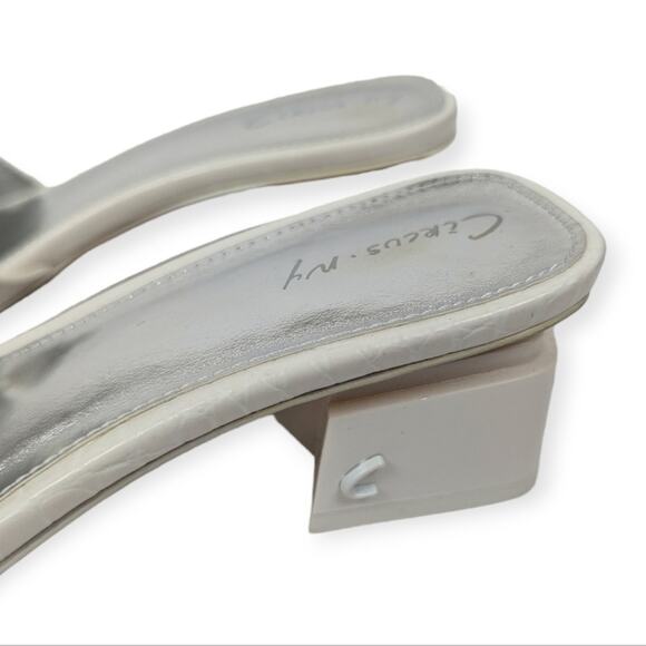 Circus NY by Sam Edelman White Croc Nova Block Heel Mules Size 6.5 - Picture 7 of 11